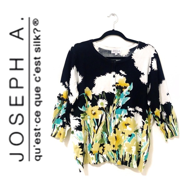 NWOT Joseph A. floral button cardigan - Picture 3 of 8